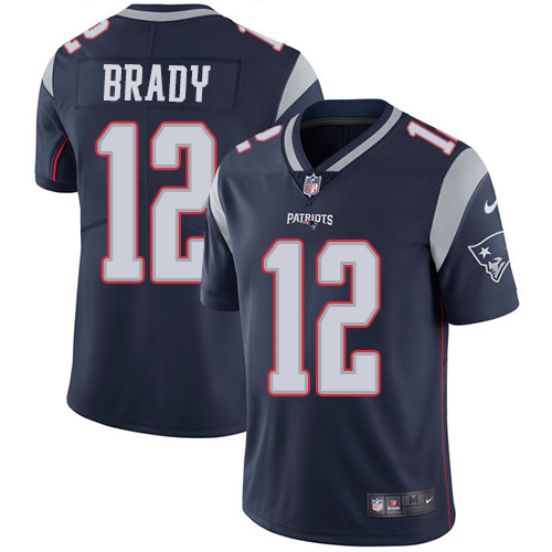 Nike Patriots #12 Tom Brady Navy Blue Team Color Youth Stitched NFL Vapor Untouchable Limited Jersey